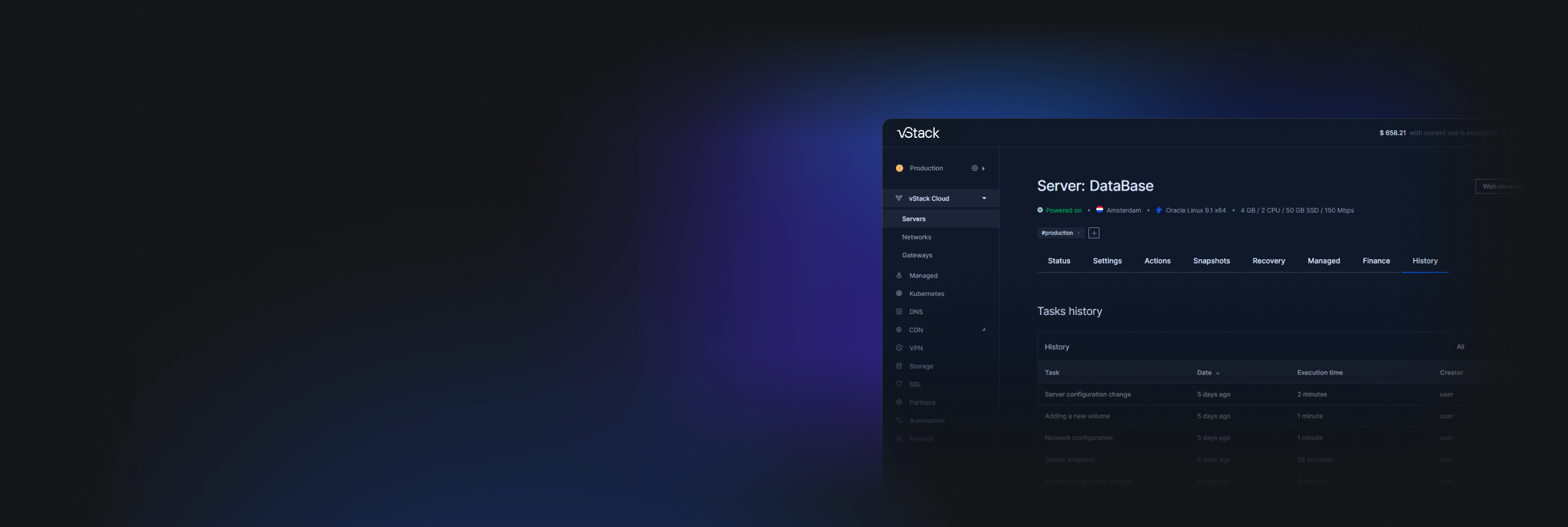 vStack Bulut Paneli — bulut sağlayıcıları için bir hizmet yönetim paneli